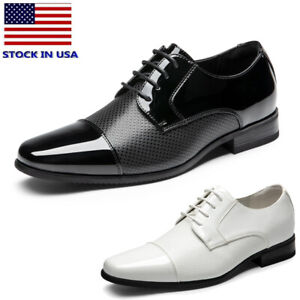 Men's Patent Tuxedo Dress Shoes Classic Lace-up Formal Lightweight Oxfords