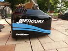 MERCURY BOAT MOTOR COWL DECAL SET  Saltwater Series Blue Stripe + Size Choices
