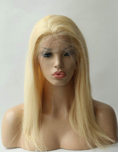 Blonde Malaysian Authentic Human Hair 100% Handmade Full Lace Medical Women Wigs