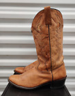 Vtg Acme Men's Size 12 D Brown Leather Embroidered Cowboy Western Boots USA Made
