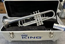 King 1117SP Marching  SILVER Trumpet w/Travel Case  EXCELLENT CONDITION