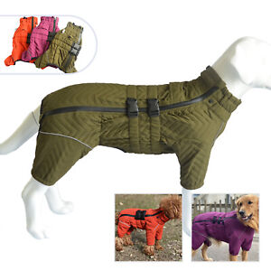 Dog Winter Coat 4 Legs Covered Windproof Waterproof Reflective Warm Dog Clothing