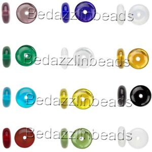 30 Flat Round Czech Glass Rondelle Spacer Disc Beads Assorted Colors Available