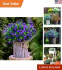 New ListingLifelike UV Resistant Purple Artificial Flowers Bundle x12 for Outdoor Decor