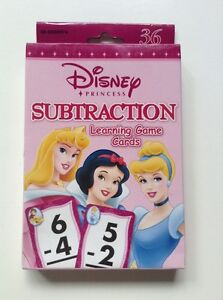 Disney Princess Subtraction Learning Game Cards Educational Flash Cards Math