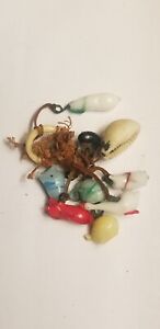 8 vintage duck Cracker Jack gumball PRIZE charms blown glass CELLULOID ring