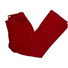 Vintage Tommy Hilfiger Hipster Boot Red Corduroy Womens Size 12 Petite Pants