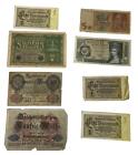 Lot of 8 Assorted Denomination Vintage German Paper Money Currency Banknotes
