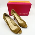 Kate Spade Taupe Suede Patent Carmen Women’s Pumps Heels Shoes Camel Size 10 B