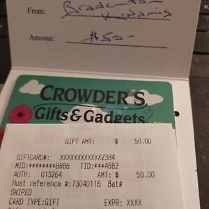 New ListingCrowder's Gift Card at $50.