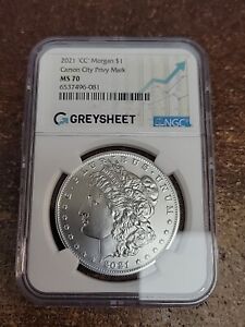 New Listing2021 CC Morgan $1 Silver Dollar NGC MS70 Released By Greysheet!
