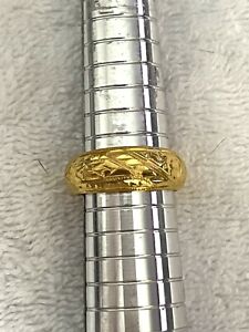 24k Solid Gold Wedding Band Ring 15 Grams Beautiful