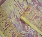 Vintage Pink Art Silk Hand Woven Baluchari Design Fabric 32