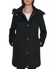 Cole Haan Women's Faux-Fur-Trim Hooded Walker Coat Black 14 Wool