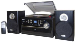 Jensen JTA-475 Turntable Music Entertainment System (33/45/78 RPM) AM/FM Radio [