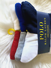 NWT Polo Ralph Lauren Navy White Red Gray Black Square Logo Crew Sock 6-Pack