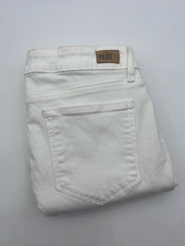 PAIGE VERDUGO ANKLE White Jeans Size 30 Distressed Stretch Inseam 27