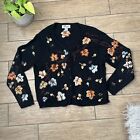 Vintage Fall Embroidered Knitted Cardigan XL