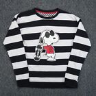 Vans Sweatshirt Womens Small Black White Striped Peanuts Snoopy Joe Cool Skater