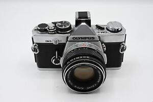 Olympus Chrome OM-2n w/ 50mm f/1.8 student camera kit - Very Good