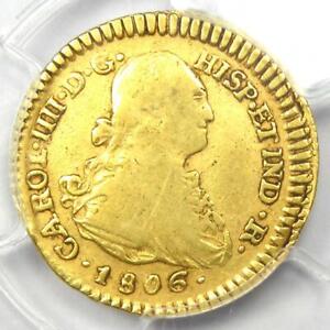 1807 Gold Colombia Charles IV Escudo Gold Coin 1E - Certified PCGS VF30
