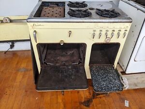 1950s Chambers Stove Oven Pastel Yellow Enamel Gas Refurb Incomplete