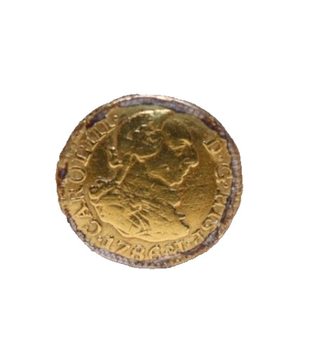 1786 Spanish 1/2 Escudo Gold Coin (Jewelry Grade) Soder on Reverse