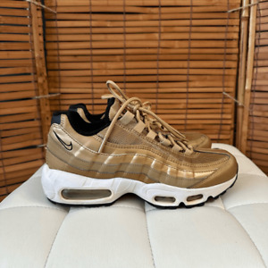 Nike Air Max 95 Women's QS Metallic Sneaker Shoes Gold White Black Size 8