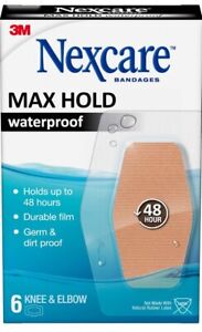 Nexcare Max Hold Waterproof Bandages -6 Bandages Knee And Elbow