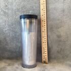 Silver Ombré Chrome Starbucks Coffee Travel Tumbler Cup Hot Cold 2013 16oz NEW