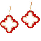 The Miranda - Moroccan Design Wood Dangle Earrings, Red
