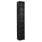 Adjustable Media Tower Stand Video Game Organizer Cabinet CD DvD Storage Shelf