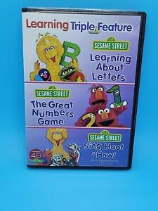 Sesame Street Learning Triple Feature DVD - Letters, Numbers, Singing - 3 Discs