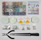 Jewelry making supplies Lot stone, rock, crystal beads. wire. tools. Craft Kit