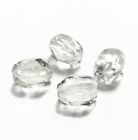 4 VINTAGE GENUINE ROCK CRYSTAL QUARTZ HANDMADE FACETED 18x13mm. OVAL BEADS 3A