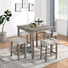 New Listing5 Piece Dining Table Set Wood Kitchen Breakfast Furniture w/ 4 Chairs US