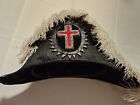 Antique 1800's Victorian Masonic Knights Templar Beaver Pelt Ostrich Chapeau Hat