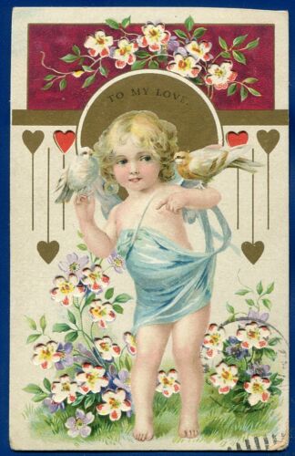 New ListingValentine Hearts Hold to Light HTL To MY Love Postcard