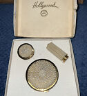 Vtg Hollywood Louis Philippe Compact Makeup Mirror, Blush, Lipstick 24k Pearls