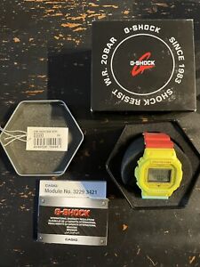 Casio G-Shock DW-5600CMA Breezy Rasta Reggae Yellow Red Green Japan Square Watch