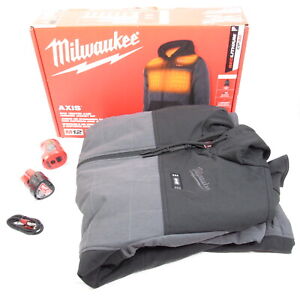 Milwaukee 205G-21M M12 12V Lithium-ion Heated AXIS Hooded Size M Jacket - Gray