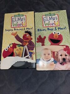 Elmos World - Singing, Drawing  & More (VHS, 2000), Elmo's World (Lot Of 2 VHS)