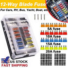 New Listing12-Way Blade Fuse Box Block Holder LED Indicator 12V 32V Car Marine Waterproof