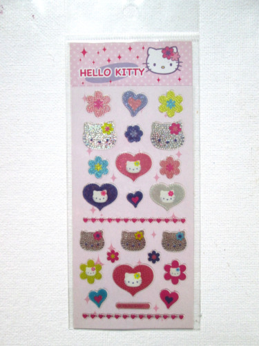NEW Hello Kitty Crystal Bling Metallic Sticker Sheet 2007 Sanrio Japan 2000s Y2K