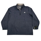 Adidas Golf 1/4 Zip Windbreaker Size XL NWT Gray/Blue Striped Poly/Spandex