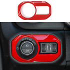 Headlight Switch Button Cover Trim Red For Jeep Wrangler JL JT 2018+Accessories (For: Jeep Gladiator)
