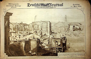 1916 Newspaper Deutfches Journal German American May 14 Hvy French Artillery WW1