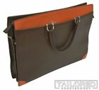 PARRI'S Brown Tan Classic Womens Briefcase Portfolio Bag - 16