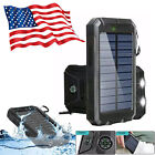 200000MAH Portable Solar Power Bank LCD LED 2 USB Battery Charger For Cell Phone