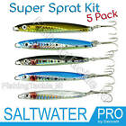 Saltwater Pro Super Sprat Jig Kit - 5 Pack Assorted Sea Fishing Lures - Mackerel